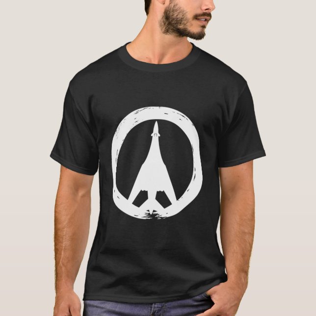 B1 Pilotflug des Bomber-Friedenszeichen-Sprichwort T-Shirt (Vorderseite)
