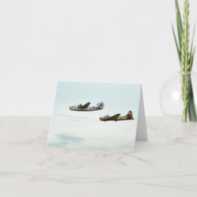 B24 und B17 Fliegenhinweiskarte Karte (Vorderseite)