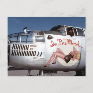 B25 MITCHELL BOMBER "IN THE MOOD" NOSE ART POSTKARTE