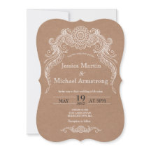 B2-Hochzeitseinladungskarte mit Vintage-Rolldesign