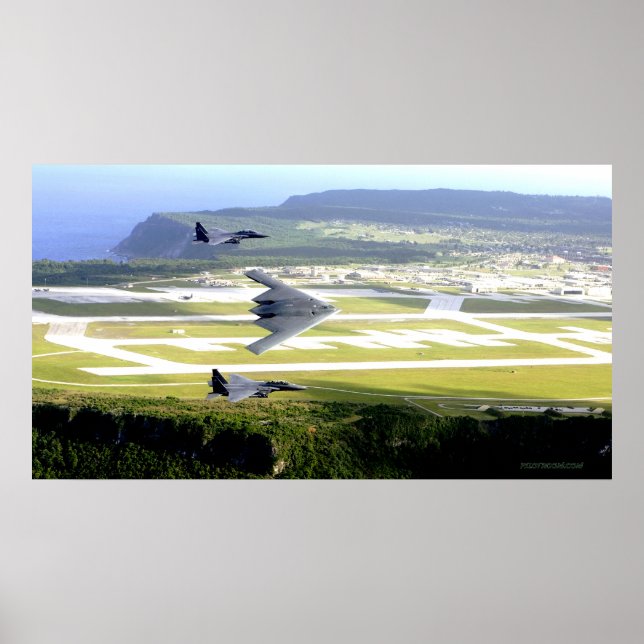 B2 Stealth mit F15 Escort Poster (Vorne)