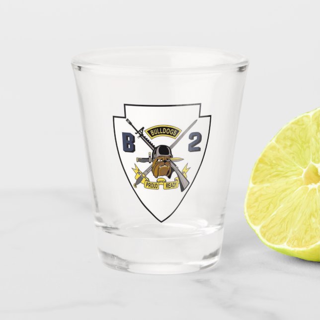 B2-Wappen-Shotglas Schnapsglas (Vorderseite)