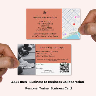 B2B Services QR Code Burnt Orange Black Empfehlungskarte