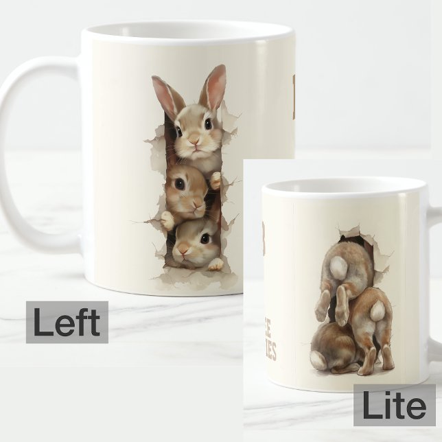 B3 Three Bunnies 3D Illusion  Kaffeetasse (Von Creator hochgeladen)