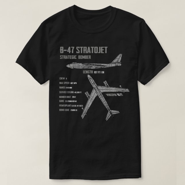 B47 Stratojet-Langschlauch T-Shirt (Design vorne)