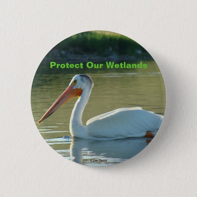 B4 Weißer Pelikan Button (Vorderseite)