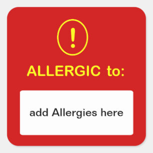 b6 - FERTIGEN Sie DIESES ~ addieren Allergien Quadratischer Aufkleber