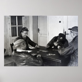 B-17 Bomber Piloten spielen Karten Poster