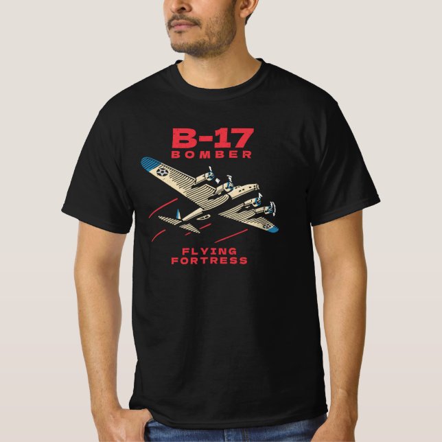 B-17 Bomber WW2 Plane Retro  T-Shirt (Vorderseite)