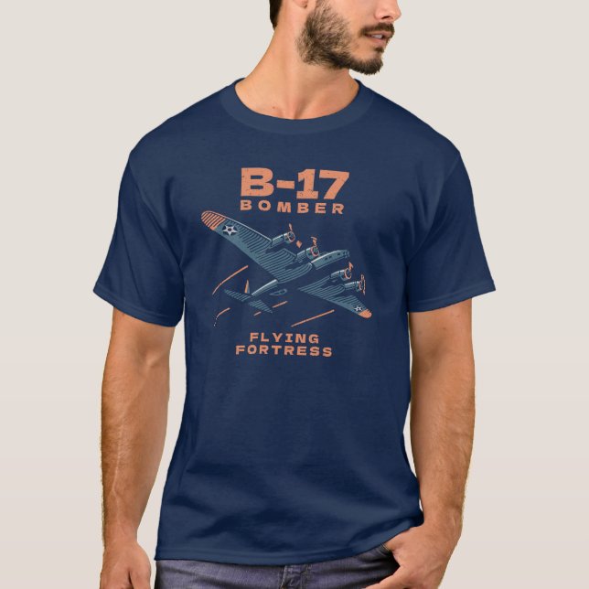 B-17 Bomber WW2 Plane Retro  T-Shirt (Vorderseite)