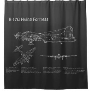 B-17 Festung fliegen - Flugzeugherstellungspläne P Duschvorhang