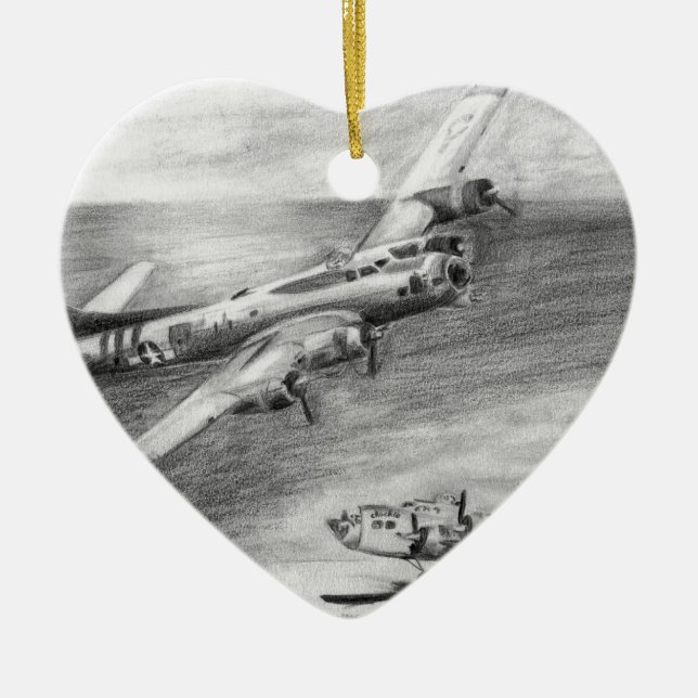 (B-17) Fliegende Festung Keramikornament (Vorne)