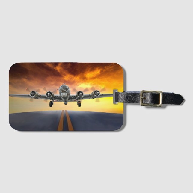 B-17 FLIEGENDE FESTUNG STARTET GEPÄCKANHÄNGER (Vorderseite (Horizontal))
