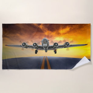 B-17 FLIEGENDE FESTUNG STARTET STRANDTUCH