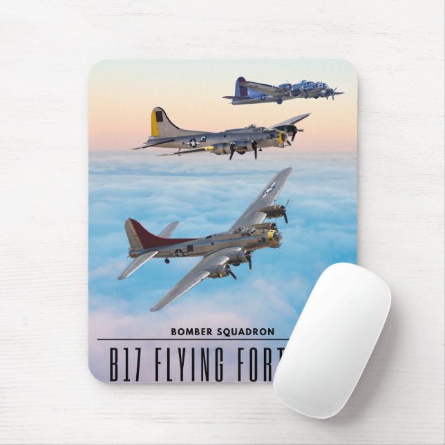 B-17 FLying FORTRESS BOMBER SQUADRON Mousepad (Mit Mouse)