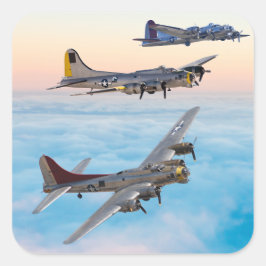 B-17 FLying FORTRESS BOMBER SQUADRON Quadratischer Aufkleber