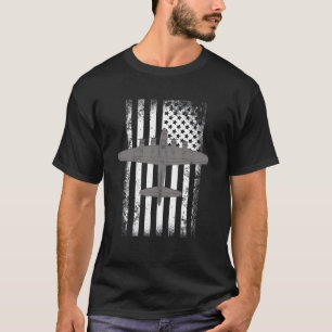 B-17 Flying Fortress Bomber Wwii American Flag Pla T-Shirt