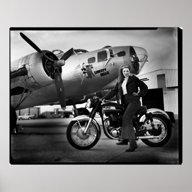B-17 Flying Fortress Liberty Belle & Norton Atlas Poster (Vorne)