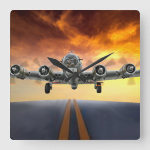 B-17 FLYING FORTRESS TAKEOFF QUADRATISCHE WANDUHR