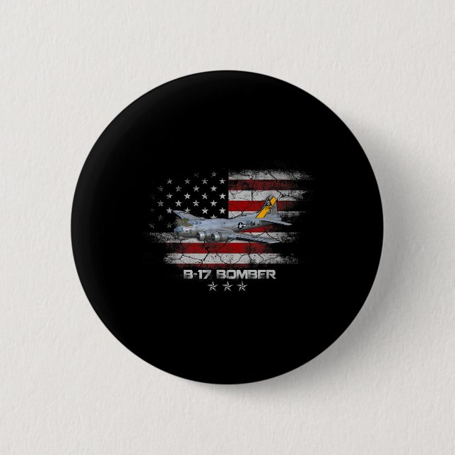 B-17 Flying Fortress World War 2 Bomber Warplane W Button (Vorderseite)