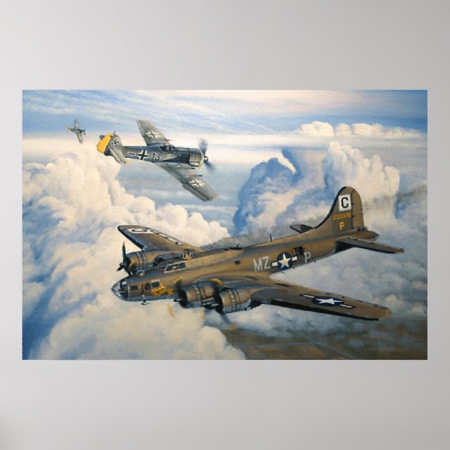 B-17 Kaninchen Militärische Flugzeug Poster (Vorne)