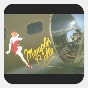 B-17 "Memphis Belle_Military Flugzeuge Quadratischer Aufkleber