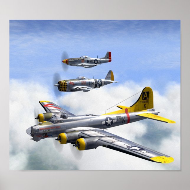 B-17 P-47 P-51 POSTER (Vorne)