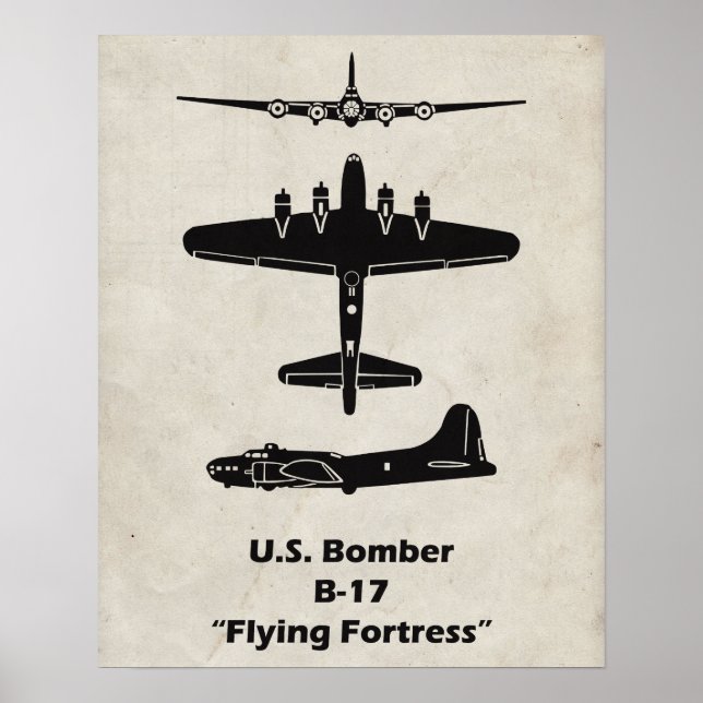 B-17 Plakat für das Festungsflugzeug (Vorne)