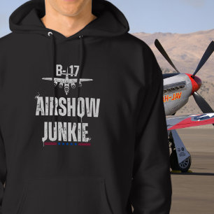B-17 Vintag Airplane Airshow Junkie Aviation WWII Hoodie