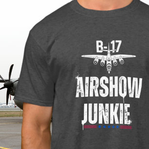 B-17 Vintag Airplane Airshow Junkie Aviation WWII T-Shirt
