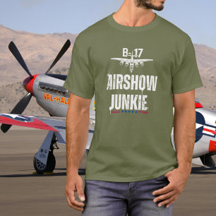 B-17 Vintag Airplane Airshow Junkie Aviation WWII T-Shirt