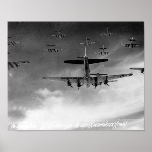 B-17s in Formation über Deutschland Poster (Vorne)