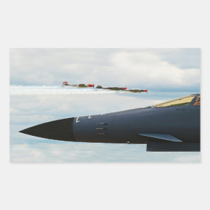 B-1 Bomber- und Kriegskämpfe Rechteckiger Aufkleber