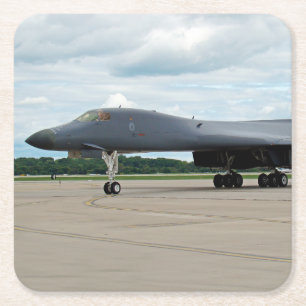 B-1B Lancer Bomber am Boden Rechteckiger Pappuntersetzer