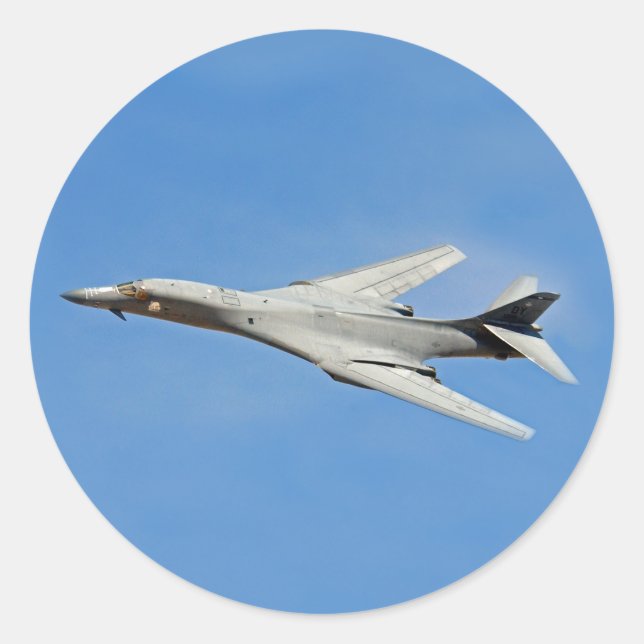 B-1B Lancer Bomber Wings Swept Runder Aufkleber (Vorderseite)