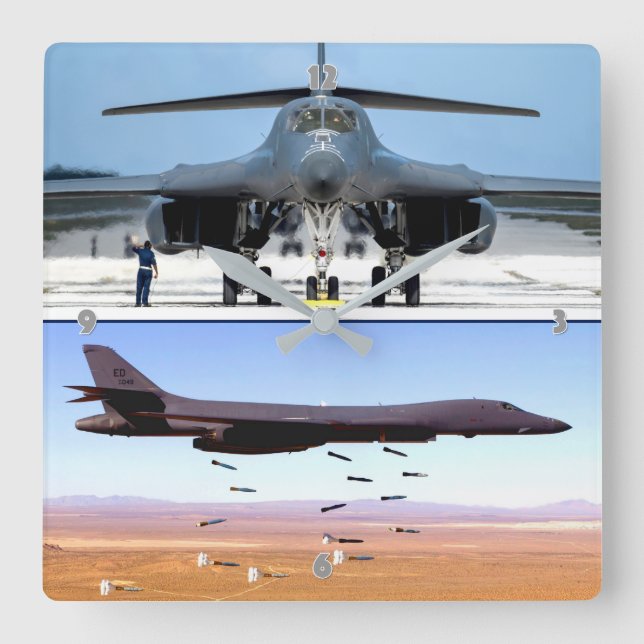 B-1B LANCER QUADRATISCHE WANDUHR (Vorderseite)