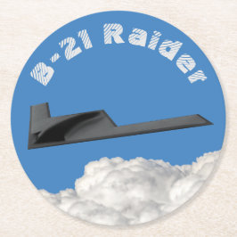 B-21 Raider Stealth Bomber Runder Pappuntersetzer