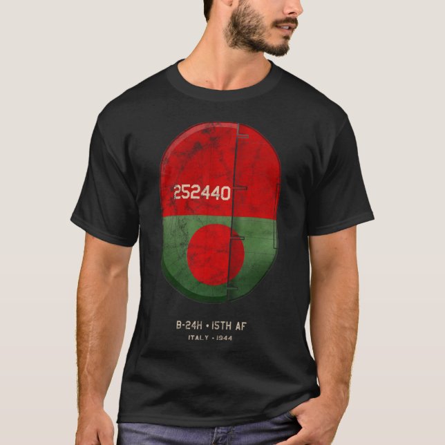 B 24 Befreier des Zweiten Weltkriegs Italien T-Shirt (Vorderseite)