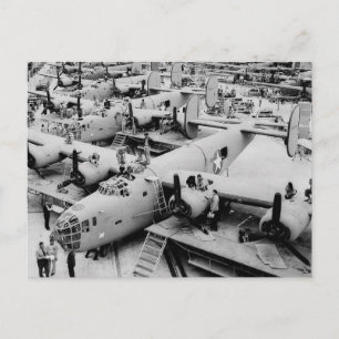 B-24 Bomber Assembly Line, 1943 Postkarte