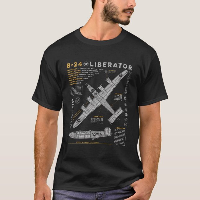 B-24 Konzern-Luftfahrzeug B24 Bomber VI T-Shirt (Vorderseite)
