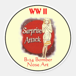 B-24 Nase Art-WW II Runder Aufkleber