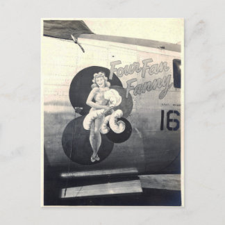 B-24 Nose Art "Four Fan Fanny" Postkarte