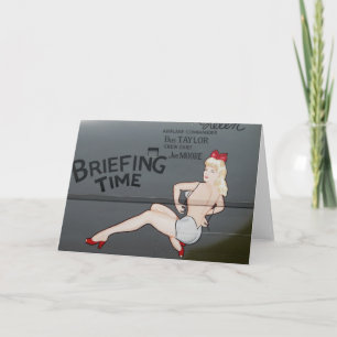 B-25 Briefing Time Nose Art Karte