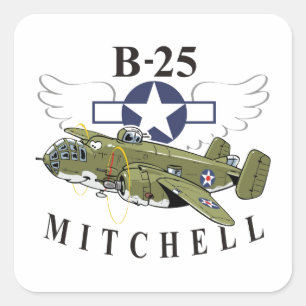 B-25 Mitchell Quadratischer Aufkleber