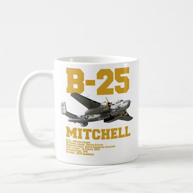 B-25 Mitchell | WW2 Plane Kaffeetasse (Links)