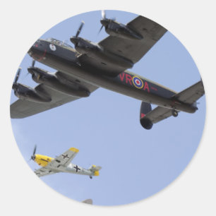 B-25 Mustang des Befreier-P-51 Runder Aufkleber