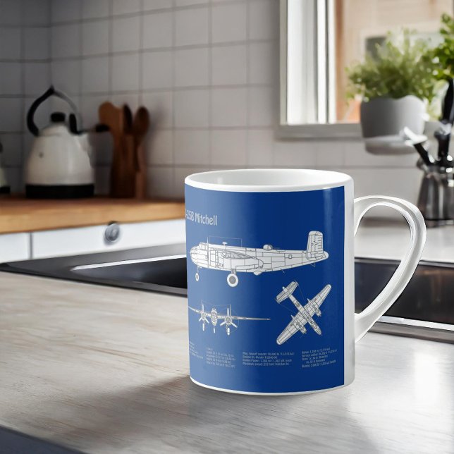 B-25B Mitchell Doolittle - Airplane Blueprint ABD Kaffeetasse (Von Creator hochgeladen)