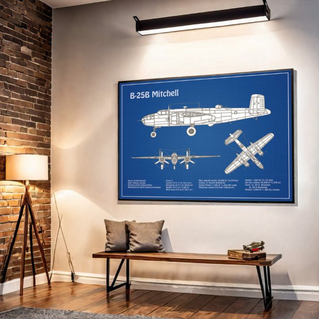 B-25B Mitchell Doolittle - Airplane Blueprint ABD Poster (Von Creator hochgeladen)