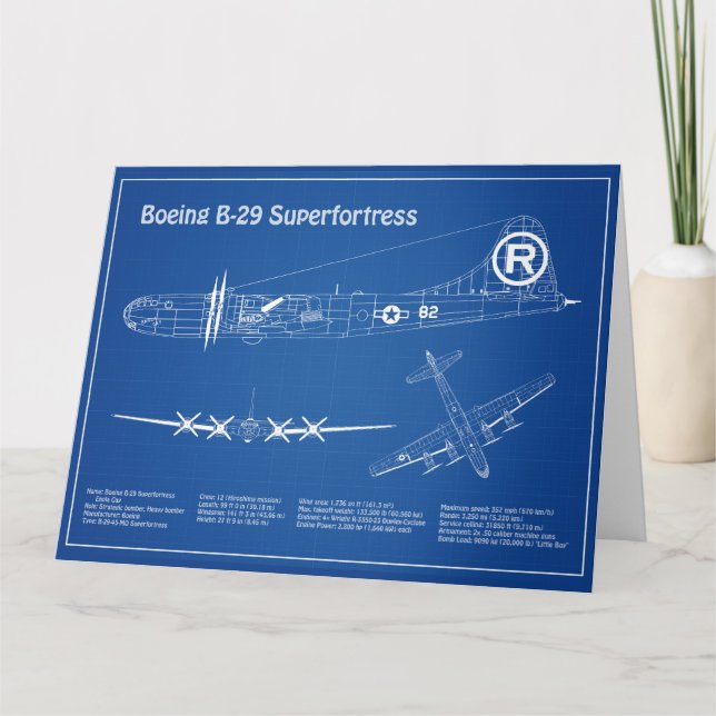 B-29 Superfortress - Flugzeugkonzepte AD Dankeskarte (Vorderseite)