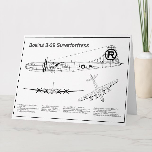 B-29 Superfortress - Flugzeugkonzepte BD Dankeskarte (Vorderseite)